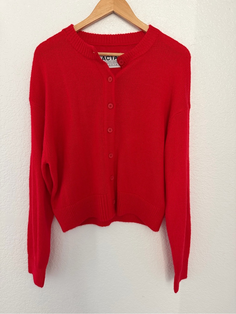 ACTA Wear Daily Cardigan in Hot Red